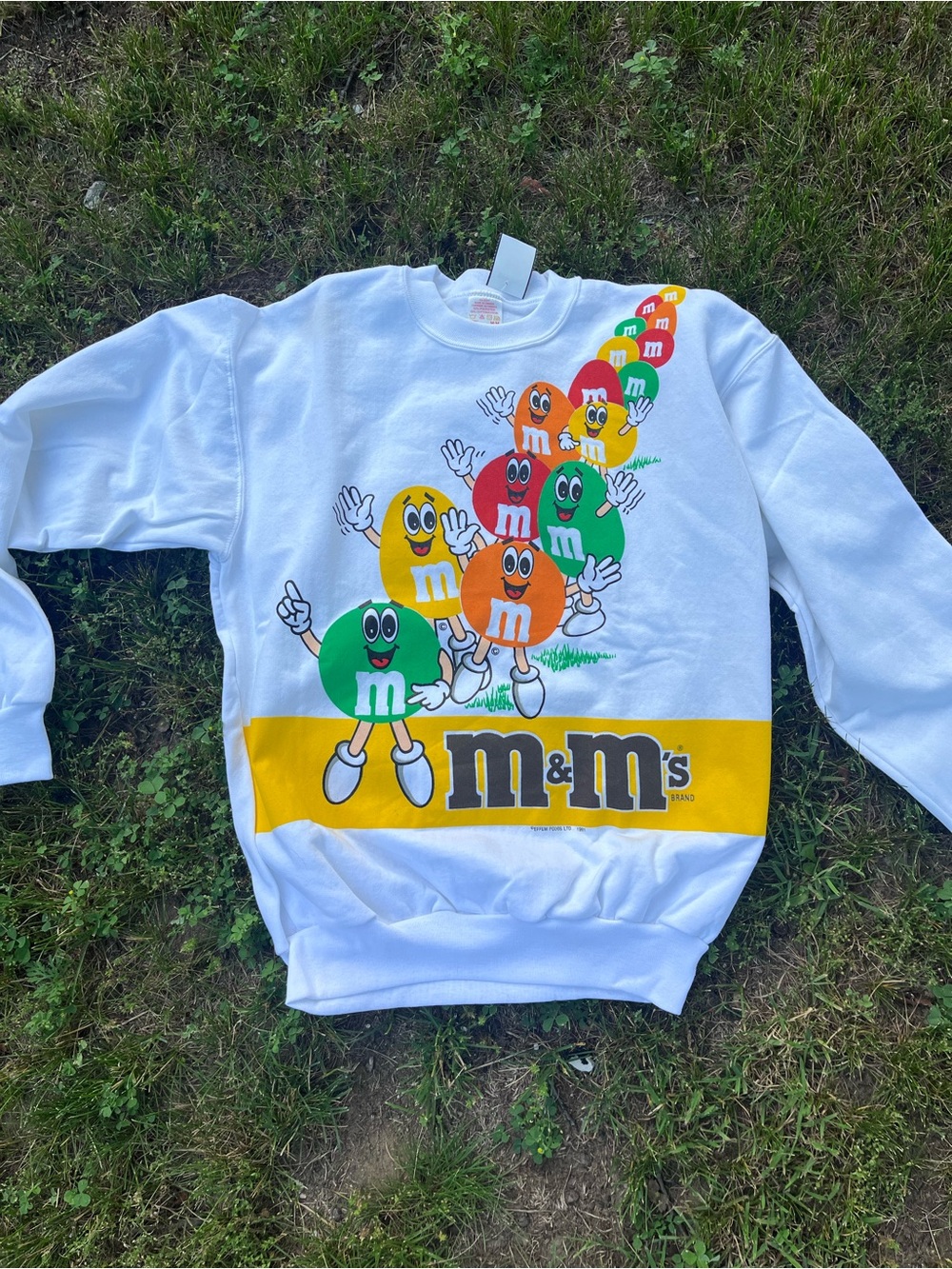 RARE M&M'S Vintage 1991 Sweatshirt Sweater Crew Unisex M-L Made in Canada